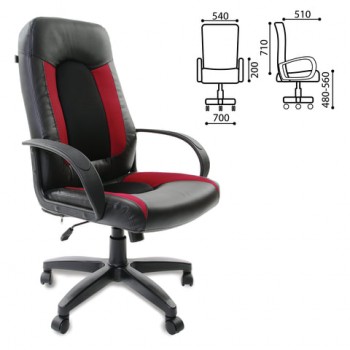 Кресло офисное BRABIX Strike EX-525 (черно-красный) в Ужанихе - uzhaniha.mebel54.com | фото