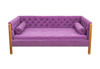 Кровать 180 серии Леди  32 Фиолетовый (подушка валик) в Ужанихе - uzhaniha.mebel54.com | фото
