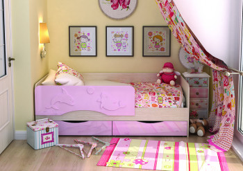 Кровать Алиса КР-812 1,6 Белфорд/Розовый металлик в Ужанихе - uzhaniha.mebel54.com | фото