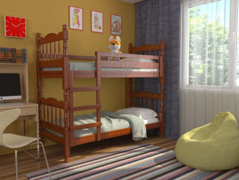 Кровать двухъярусная Соня из массива сосны 800*1890 Сосна в Ужанихе - uzhaniha.mebel54.com | фото
