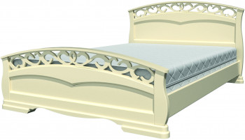 Кровать Грация-1 из массива сосны 1400*2000 Слоновая кость в Ужанихе - uzhaniha.mebel54.com | фото