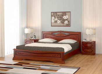 Кровать Карина-7 из массива сосны 1400*2000 Орех в Ужанихе - uzhaniha.mebel54.com | фото