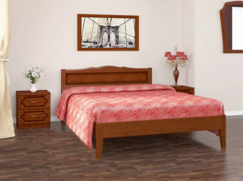 Кровать Карина-7 из массива сосны 1600*2000 Орех в Ужанихе - uzhaniha.mebel54.com | фото