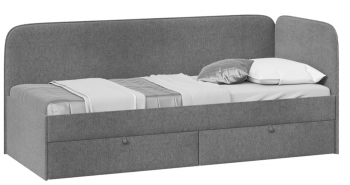 Кровать «Молли» с мягкой обивкой (900) тип 1 (Микровелюр Scandi Graphite 22) в Ужанихе - uzhaniha.mebel54.com | фото