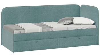 Кровать «Молли» с мягкой обивкой (900) тип 1 (Микровелюр Scandi Indigo 11) в Ужанихе - uzhaniha.mebel54.com | фото