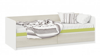Кровать «Сканди» с 2 ящиками Дуб Гарден/Белый/Зеленый в Ужанихе - uzhaniha.mebel54.com | фото