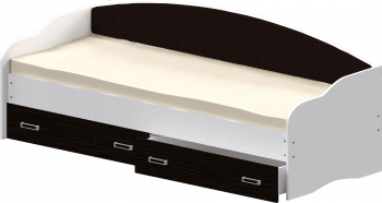 Кровать Софа-8 с мягкой спинкой (900х1900) Белый/Венге в Ужанихе - uzhaniha.mebel54.com | фото