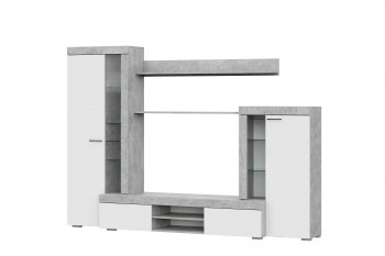 Мебель для гостиной МГС 5 Цемент светлый / Белый в Ужанихе - uzhaniha.mebel54.com | фото