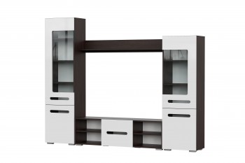Мебель для гостиной МГС 6 (Исполнение 1/Венге/Белый глянец) в Ужанихе - uzhaniha.mebel54.com | фото