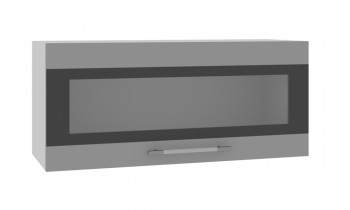 Норд ШВГС 800 Шкаф верхний горизонтальный со стеклом (Софт черный/корпус Белый) в Ужанихе - uzhaniha.mebel54.com | фото