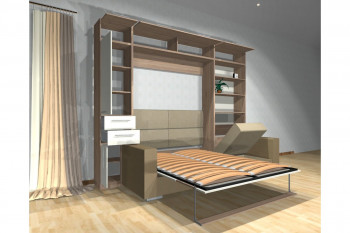 Шкаф-кровать с диваном Каролина в Ужанихе - uzhaniha.mebel54.com | фото