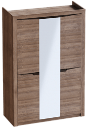 Шкаф трехдверный Соренто Дуб стирлинг/Кофе структурный матовый в Ужанихе - uzhaniha.mebel54.com | фото